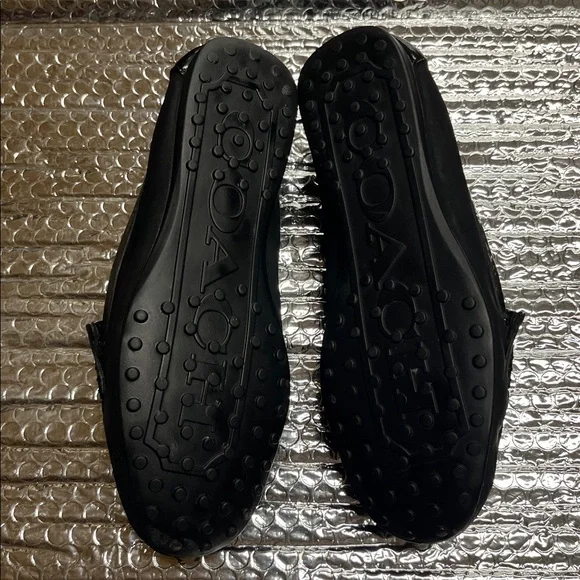 Coach Black Loafers with Silver Emblem - Picture 3 of 16